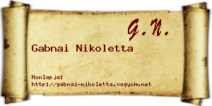 Gabnai Nikoletta névjegykártya